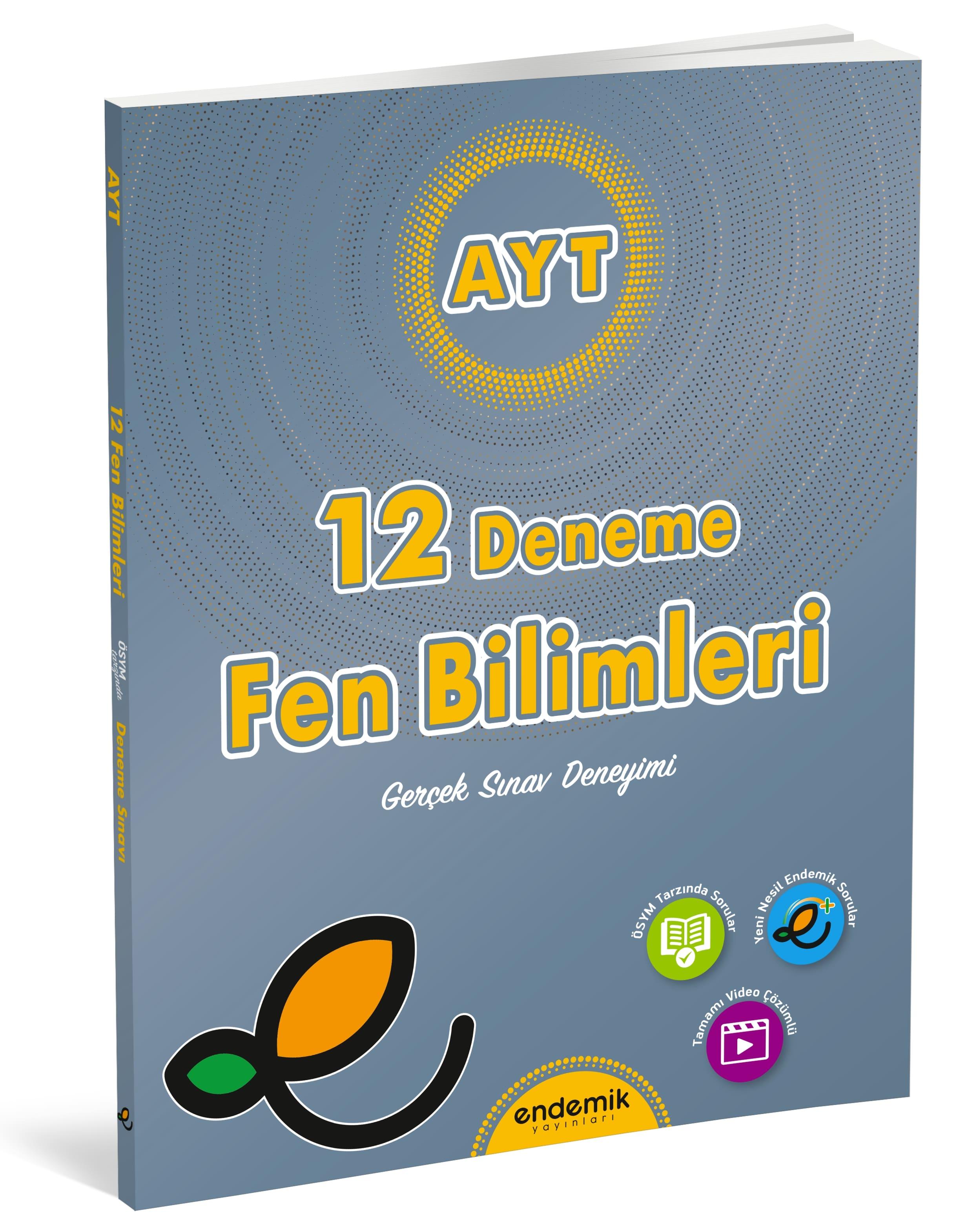 Endemik Yayınları AYT FEN BİLİMLERİ 12'li DENEME SINAVI